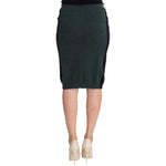 MILA SCHÖN Green Wool Blend Pencil Skirt SIG30152-1