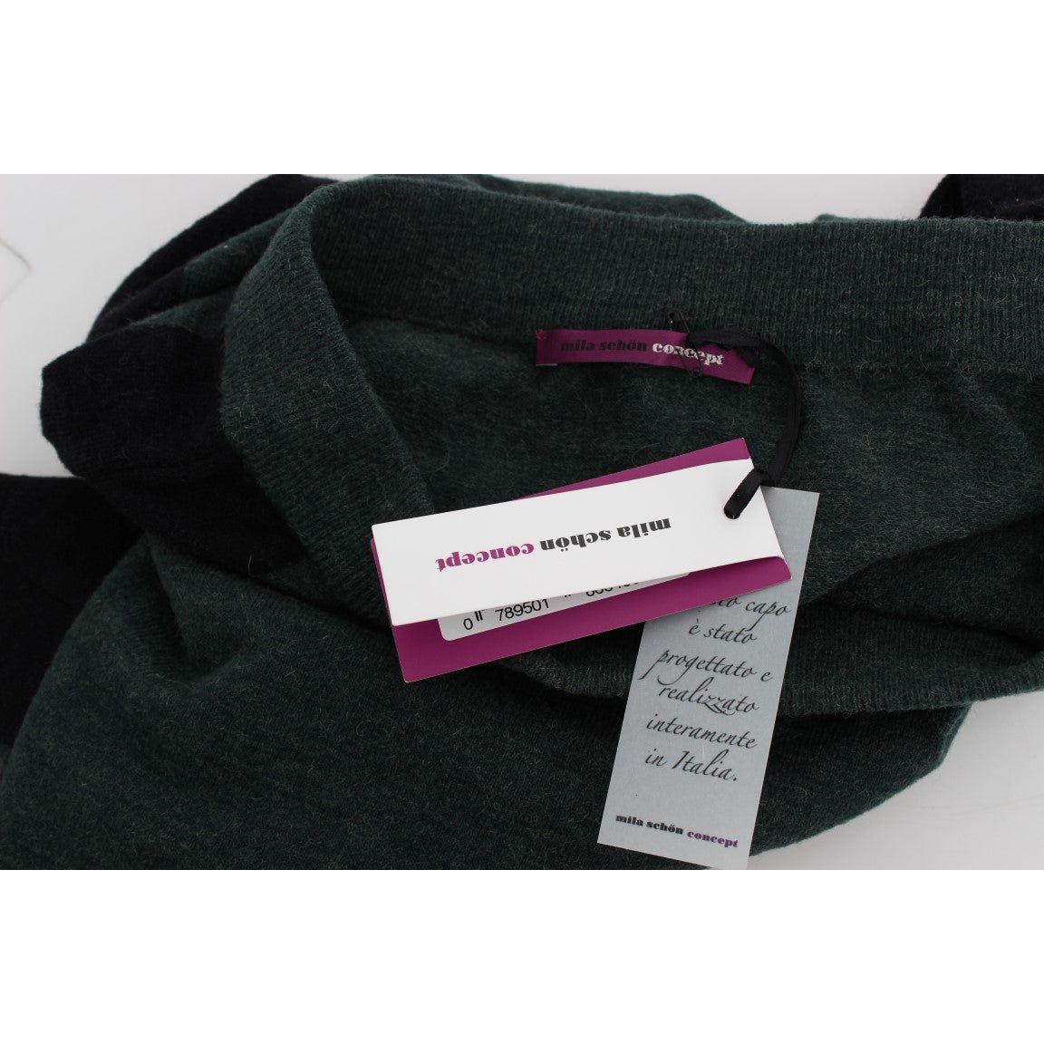 MILA SCHÖN Green Wool Blend Pencil Skirt SIG30152-1