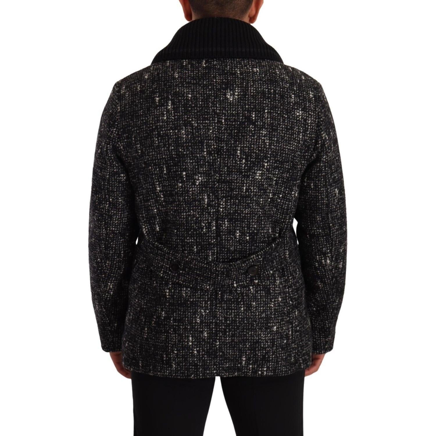 别致双排扣羊毛混纺大衣