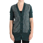 PINK MEMORIES Green Lace Cotton Cardigan Sweater SIG30273-2