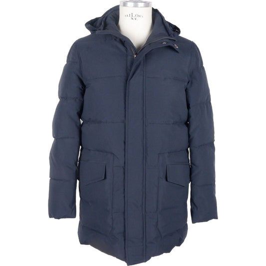 Emilio Romanelli Sleek Blue Men's Hooded Jacket EM1801534-IT56-3XL-FBB-8
