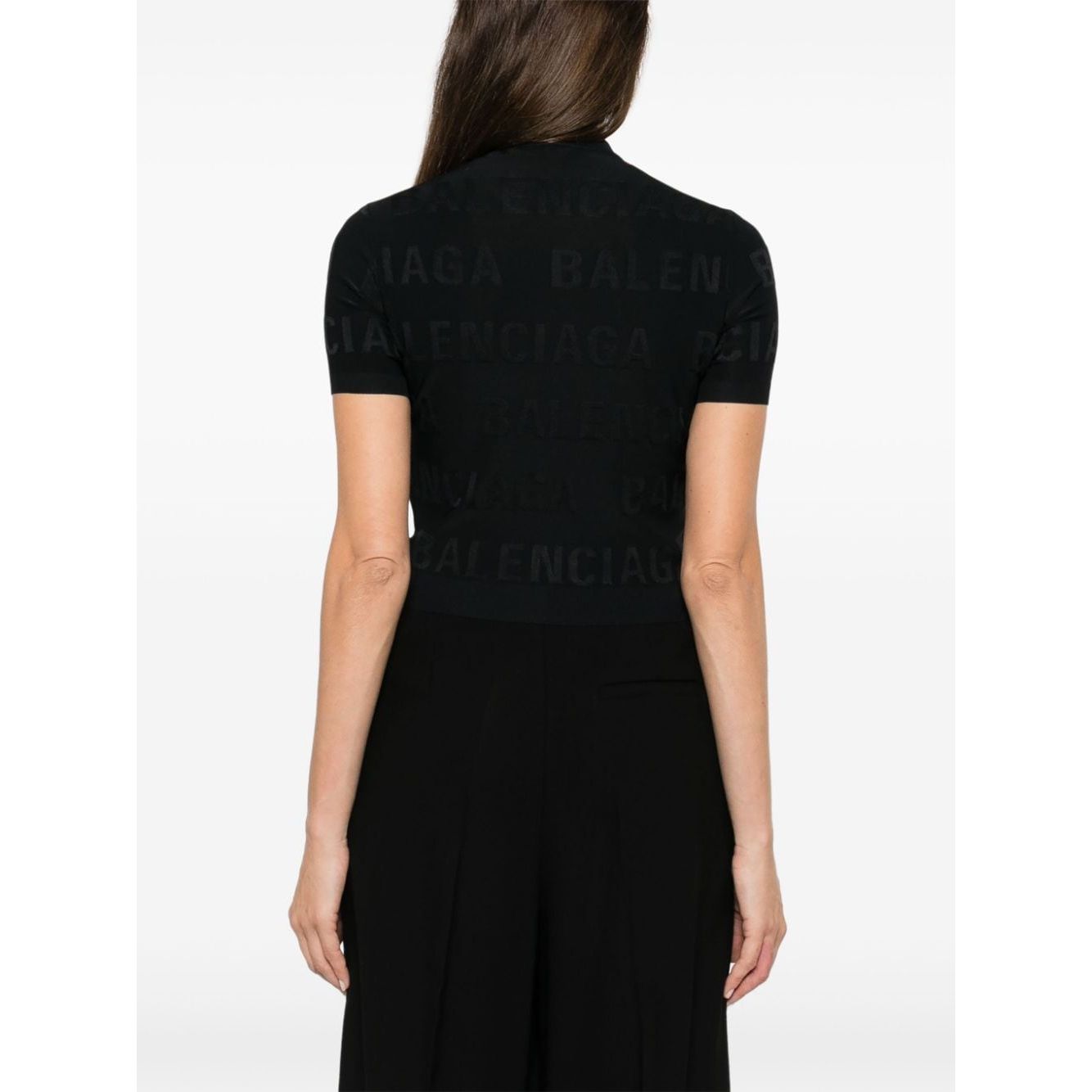 Balenciaga jacquard logo crop top