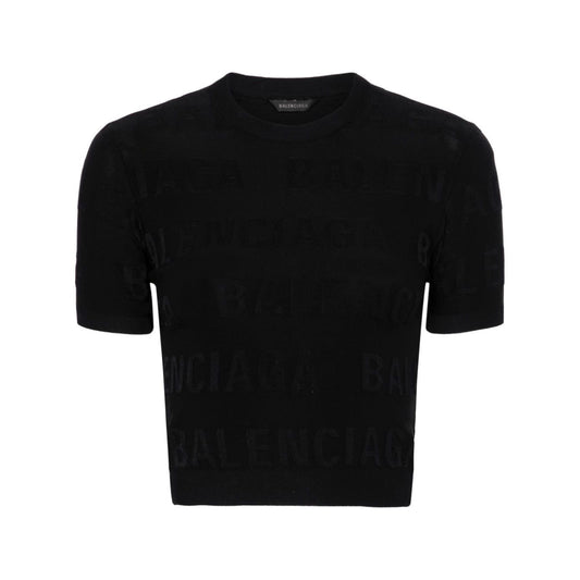 Balenciaga jacquard logo crop top 788572T52121000
