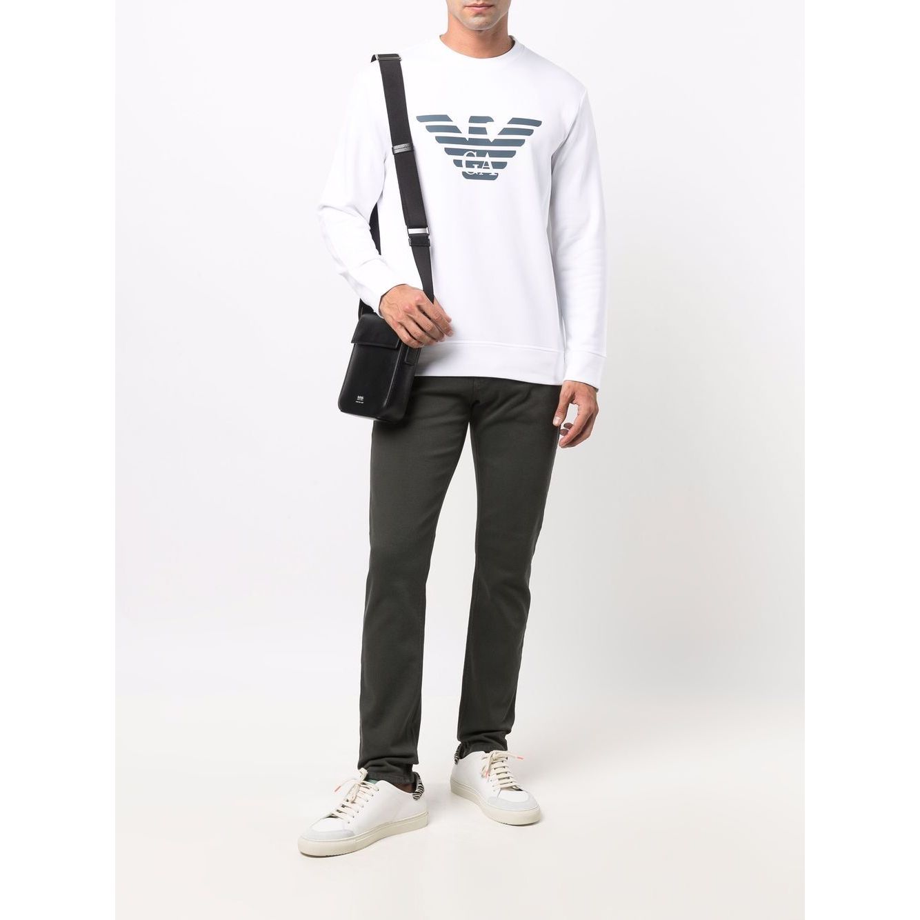 Emporio Armani Modal-blend sweatshirt with logo print Topwear
