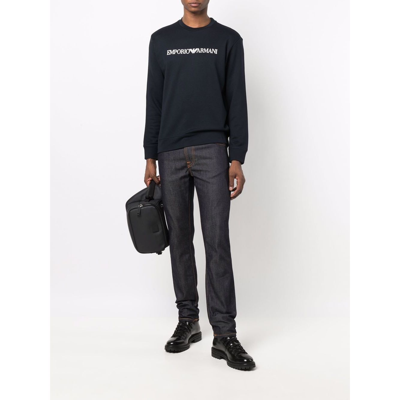 Emporio Armani Modal-blend sweatshirt with logo print