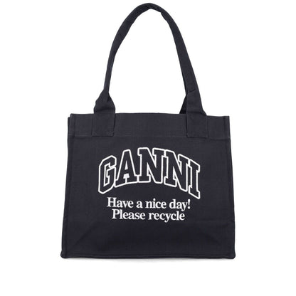 Ganni Large shopper bag with logo
