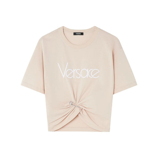 Versace 1978 Re-Edition Logo Safety Pin Short T-Shirt 10188981A136102KQ70-P25