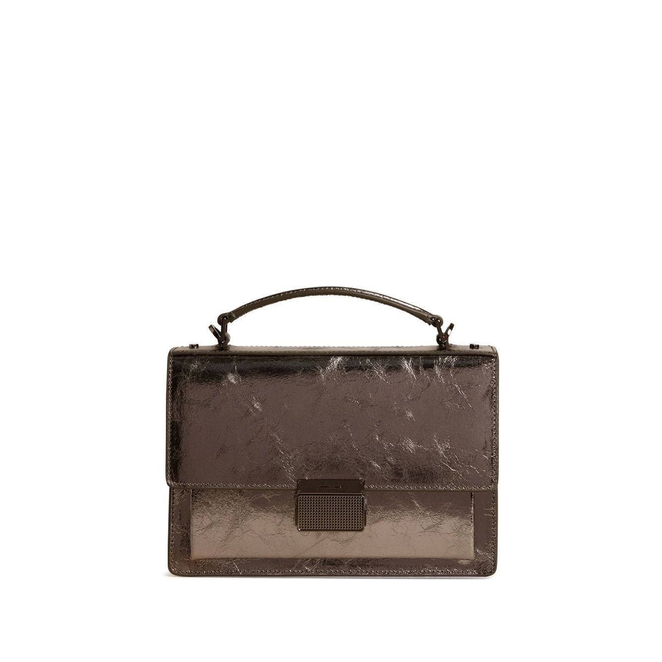 Golden Goose Venezia Bag in anthracite grey laminated leather with black details