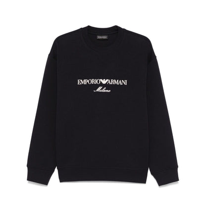 Emporio Armani ASV Double-jersey sweatshirt with logo embroidery Topwear