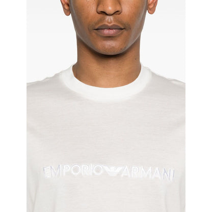 Emporio Armani Embroidered Logo T Shirt Topwear