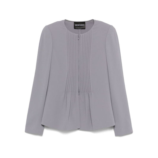 Emporio Armani Jacket in fluid woven fabric with pleats