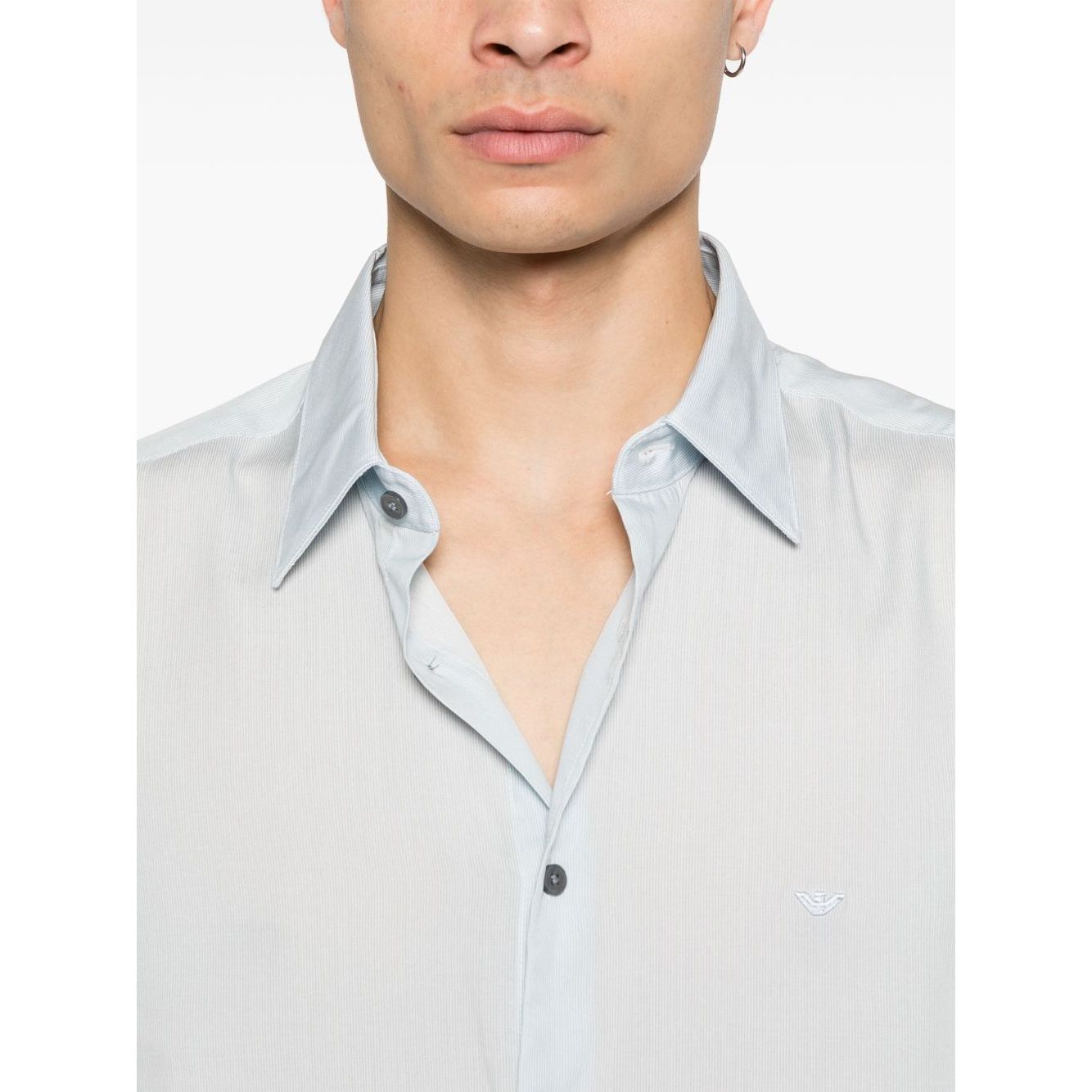 Emporio Armani Shirts Clear Blue