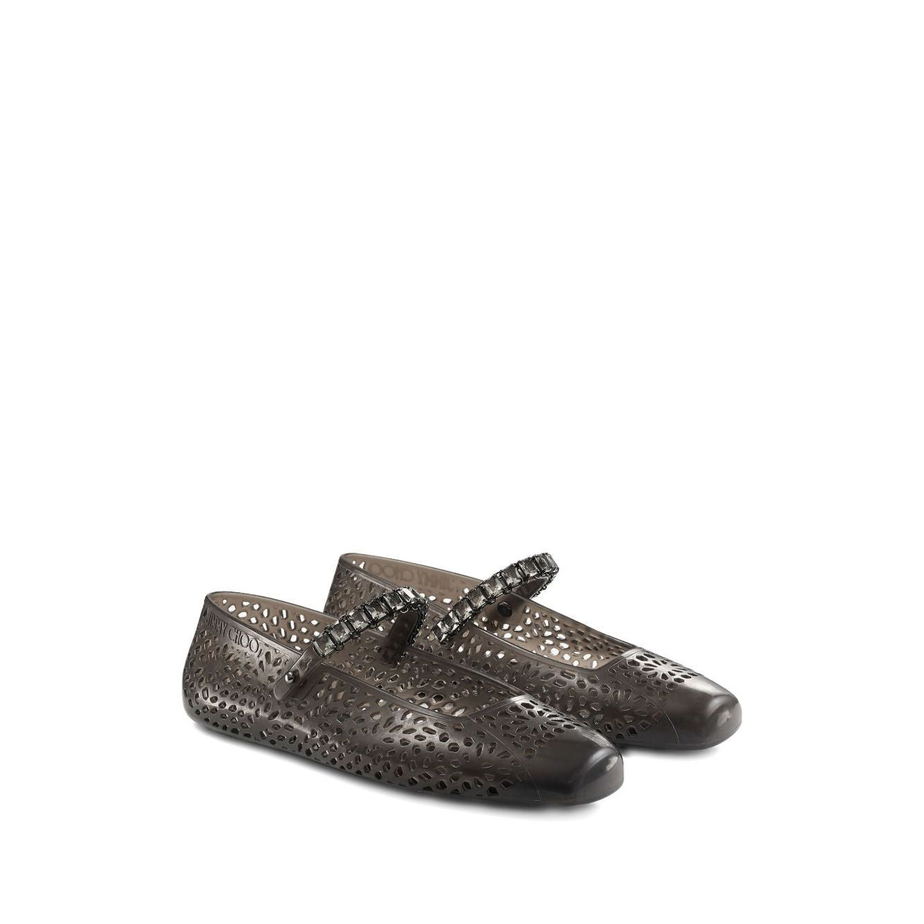 Jimmy Choo The Jelly Ballerina Flats with Crystal Embellishment