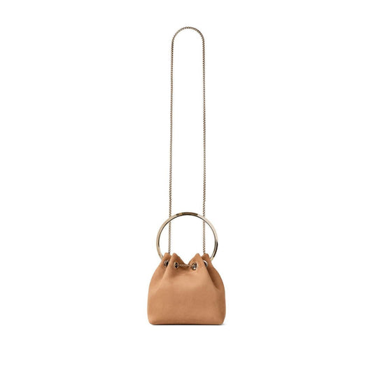 Jimmy Choo Toffee Suede Bag With Pearl Closure BONBONIASTOFFEE/LIGHTGOLD-AI25