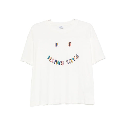 PS By Paul Smith T-shirts and Polos White short sleeve smiley-face print crew neck cotton t-shirt