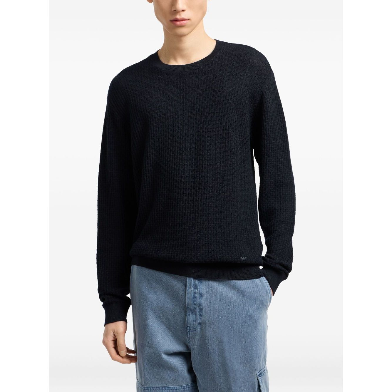 Emporio Armani Sweaters Blue Topwear