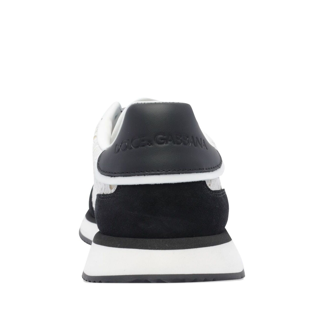 Back view of Dolce & Gabbana Sneakers White with a branded heel counter and rubber sole.