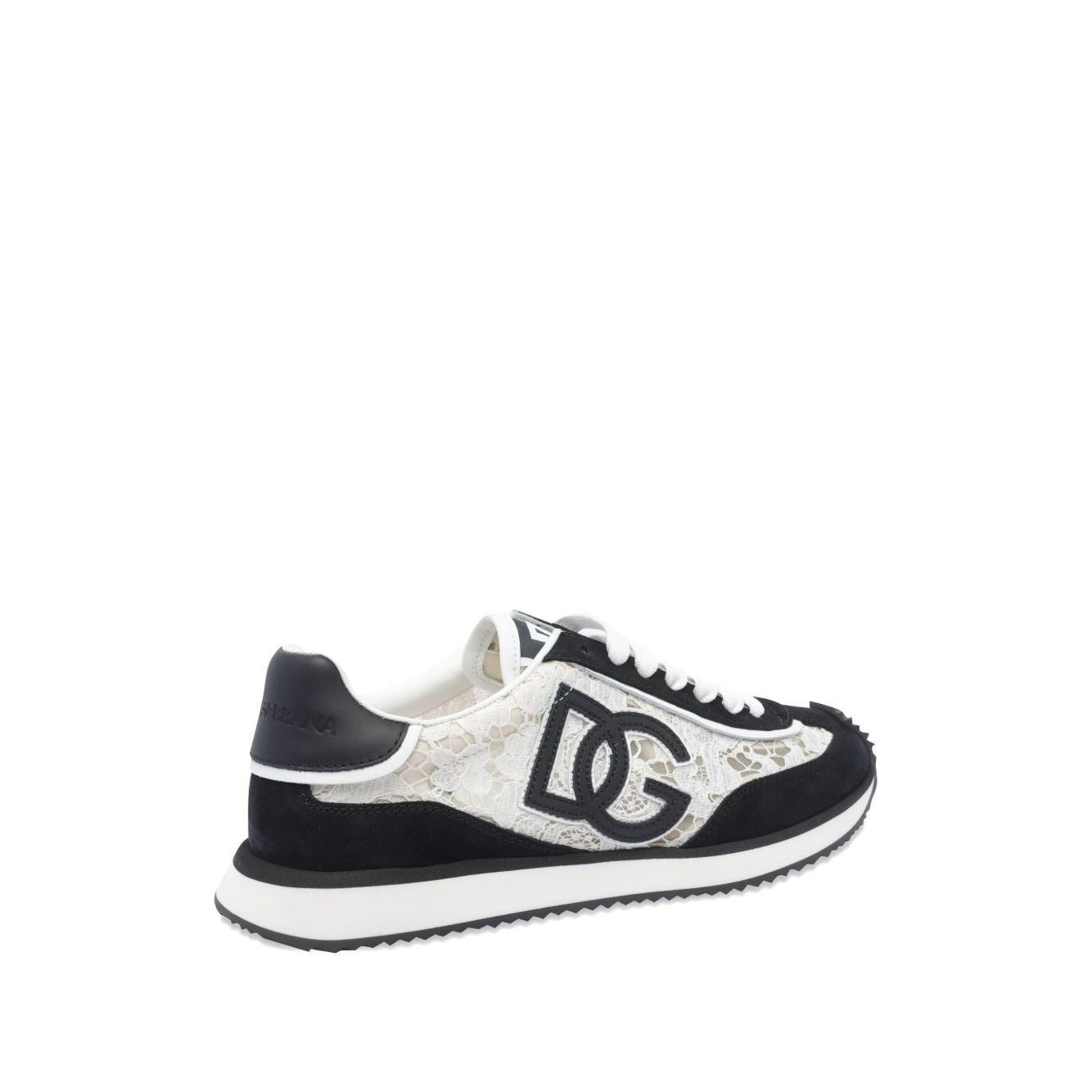 Dolce & Gabbana Sneakers White with black suede overlays and logo patch, lace-up fastening, and rubber sole.