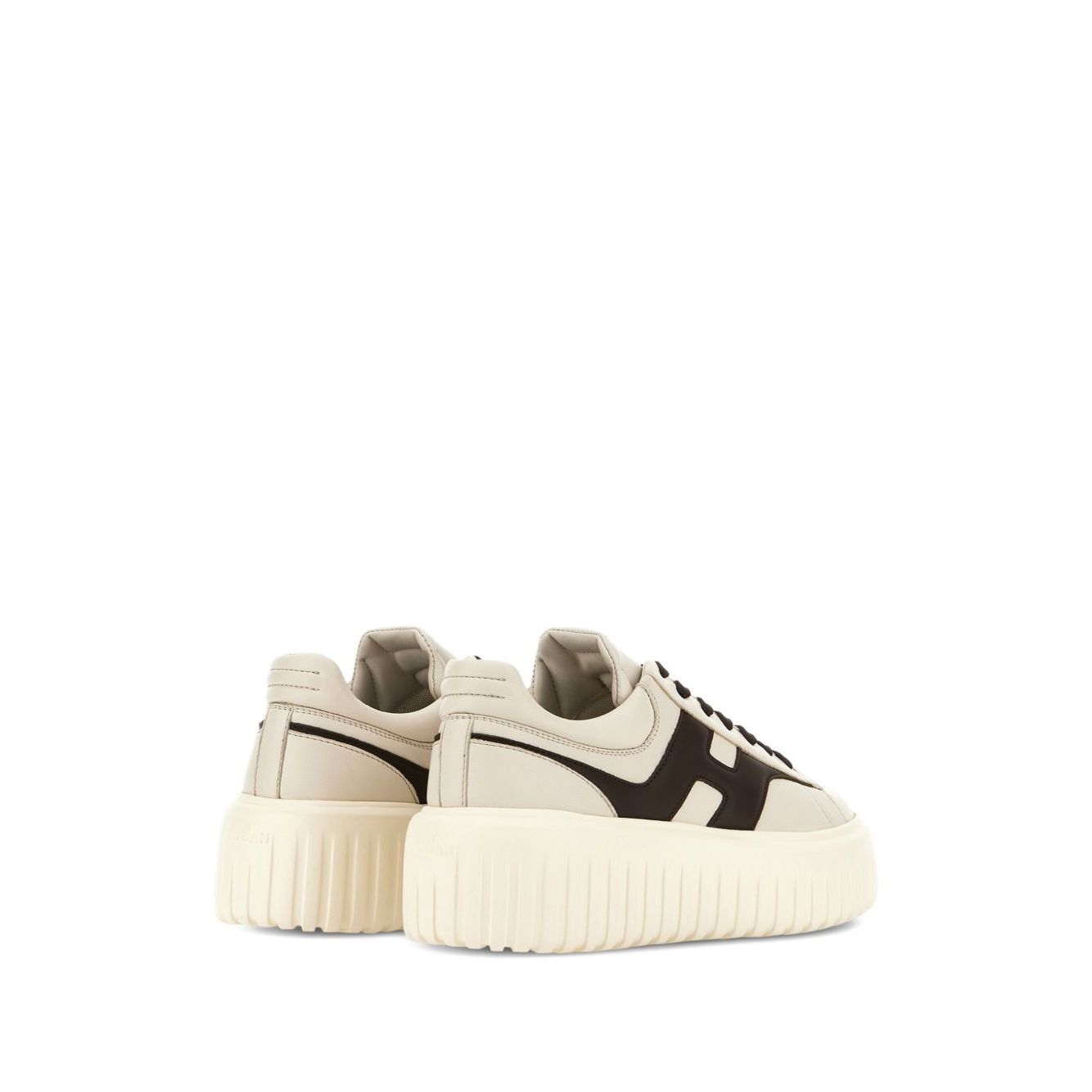 Hogan Pre Sneakers Hogan H-Stripes in beige with lace-up fastening and logo-print tongue, featuring a round toe and branded insole design.