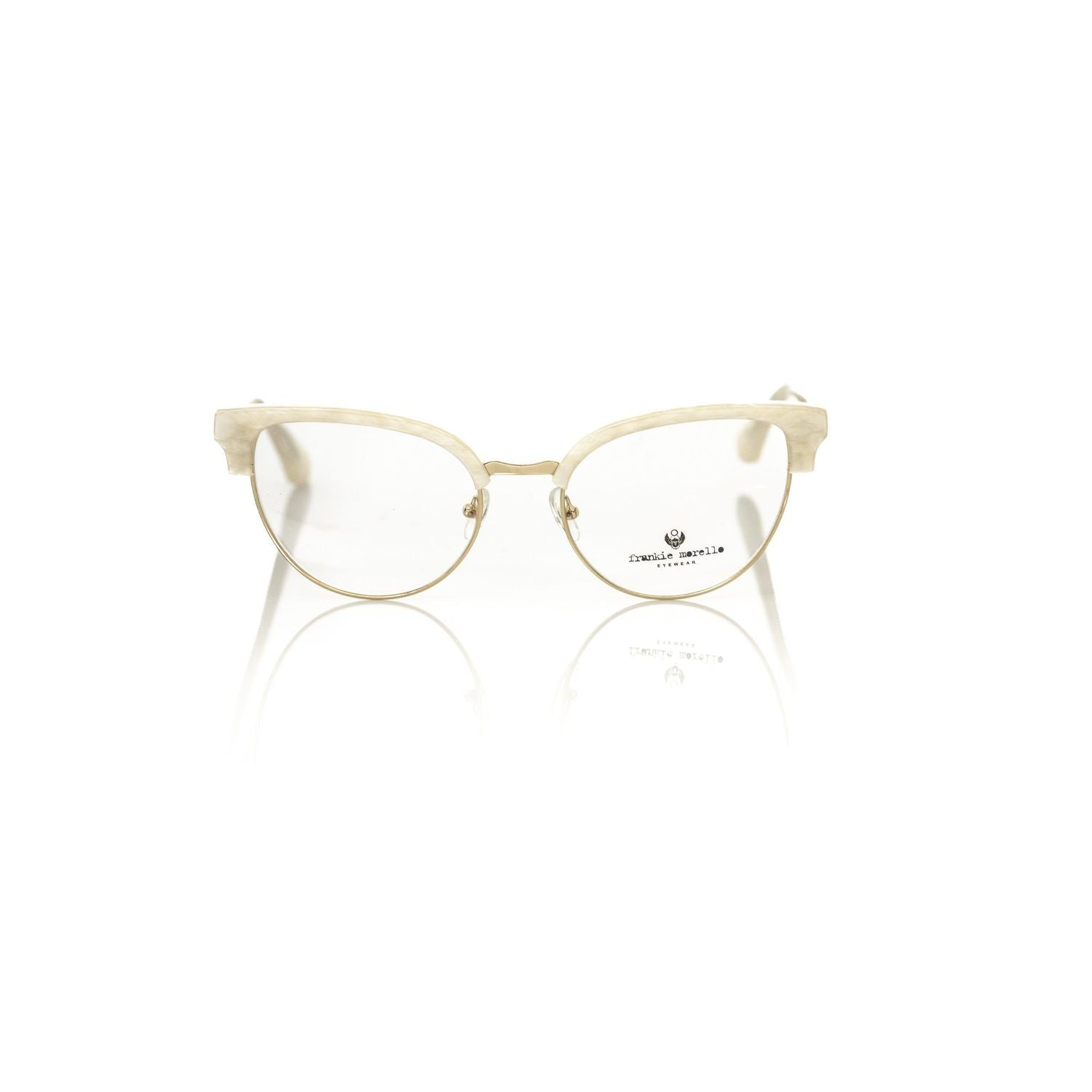 Frankie Morello White Metallic Fibre Glasses Frame