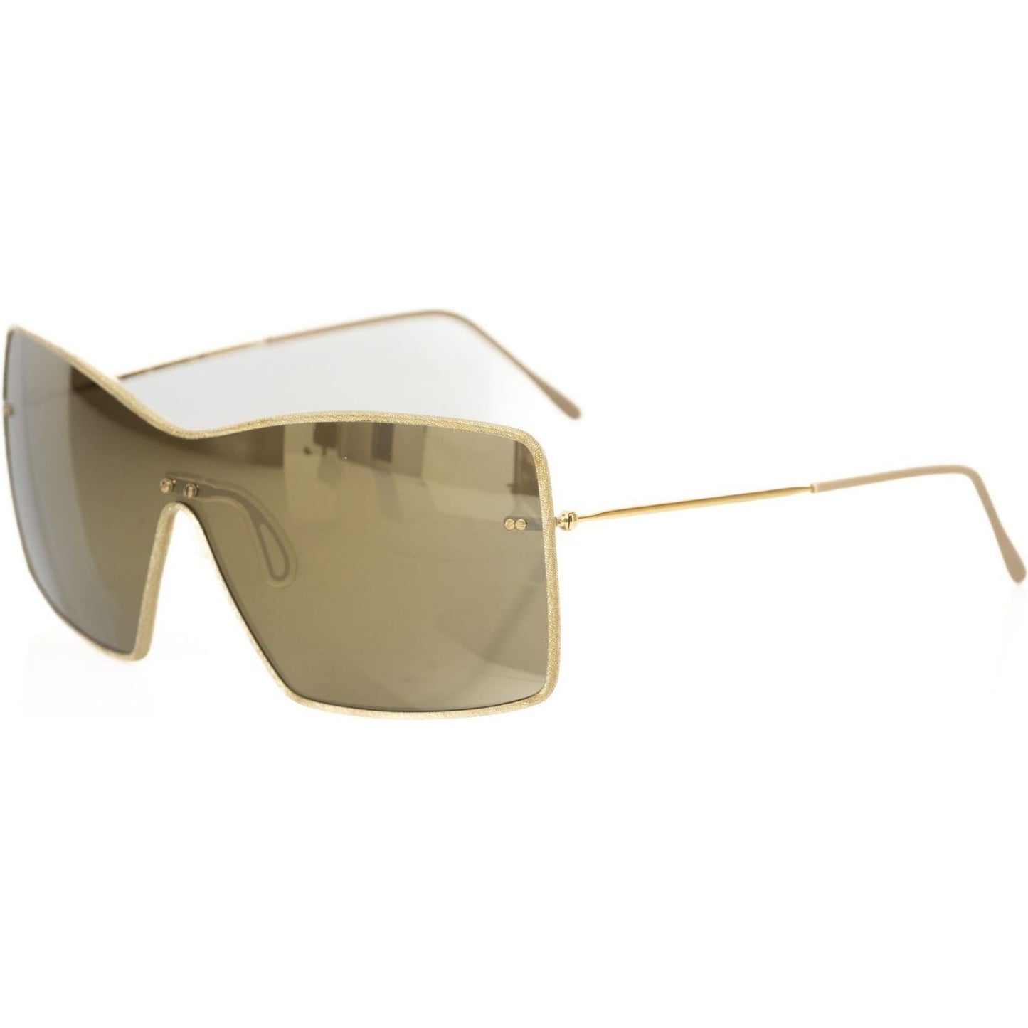 Frankie Morello Gold Metallic Fiber Women Sunglasses