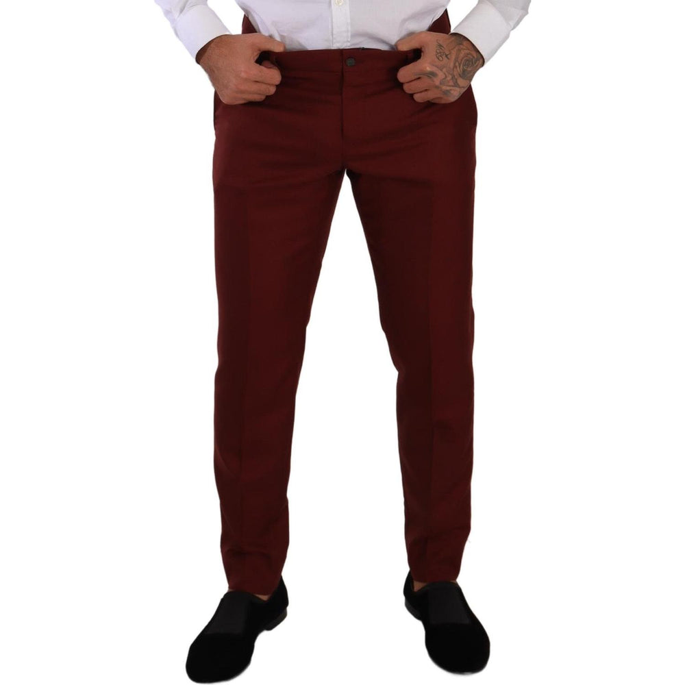 Dolce & Gabbana Red Cashmere Silk Dress Men Trouser Pants PAN72721- 50