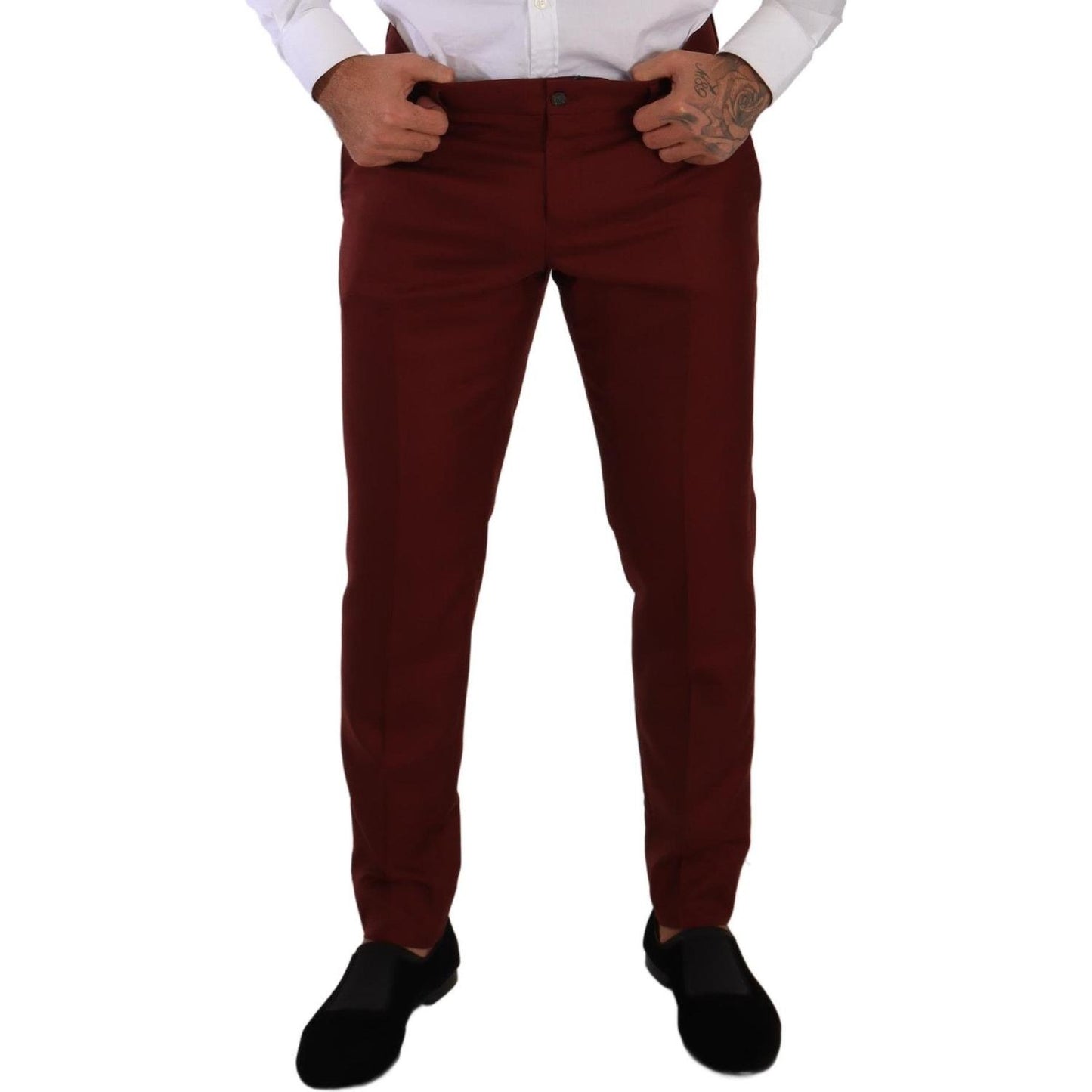Dolce & Gabbana Red Cashmere Silk Dress Men Trouser Pants PAN72721- 50