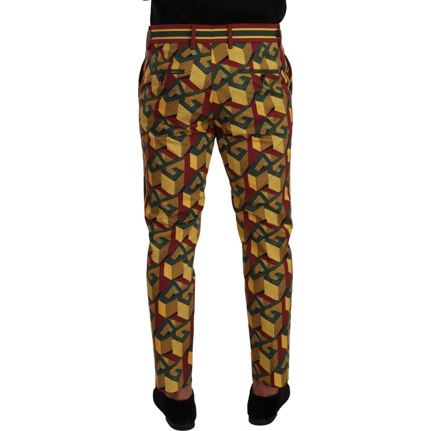Dolce & Gabbana Multicolor Logo Mania Cotton Tapered Trouser Pants PAN72734- 48