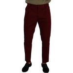 Dolce & Gabbana Dark Red Cotton Mens Chinos Trouser Dress Pants PAN72840 - 48