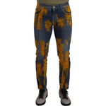 Dolce & Gabbana Blue Yellow Dye Cotton Skinny Men Denim Jeans PAN72909 - 46