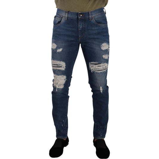 Dolce & Gabbana Blue Wash Cotton Stretch Slim Fit Denim Jeans PAN72882 -48