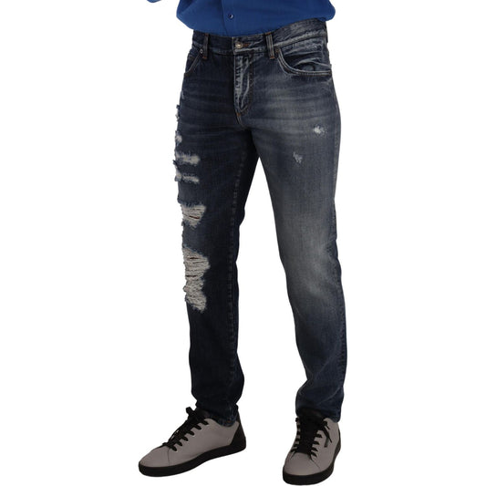 Dolce & Gabbana Blue Cotton Regular Denim Trousers Jeans PAN72884 - 48