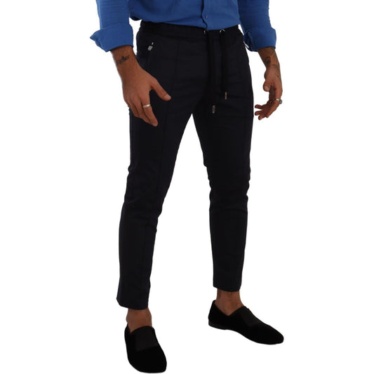 Dolce & Gabbana Blue Cotton Stretch Jogging Trouser Pants PAN72936 -44