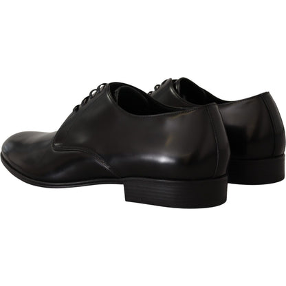 Dolce & Gabbana Black Leather Lace Up Formal Derby Shoes
