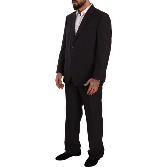Domenico Tagliente Gray Polyester Single Breasted Formal Suit KOS1943 - 53