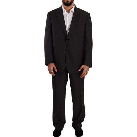 Domenico Tagliente Gray Polyester Single Breasted Formal Suit KOS1967 - 55