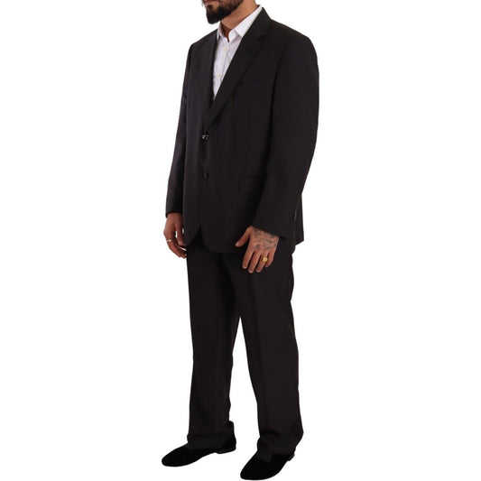 Domenico Tagliente Gray Polyester Single Breasted Formal Suit KOS1967 - 55