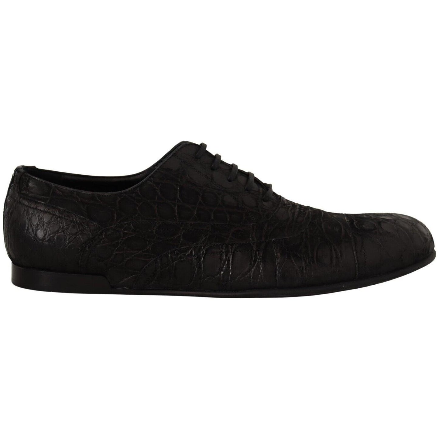 Dolce & Gabbana Black Caiman Leather Mens Oxford Shoes