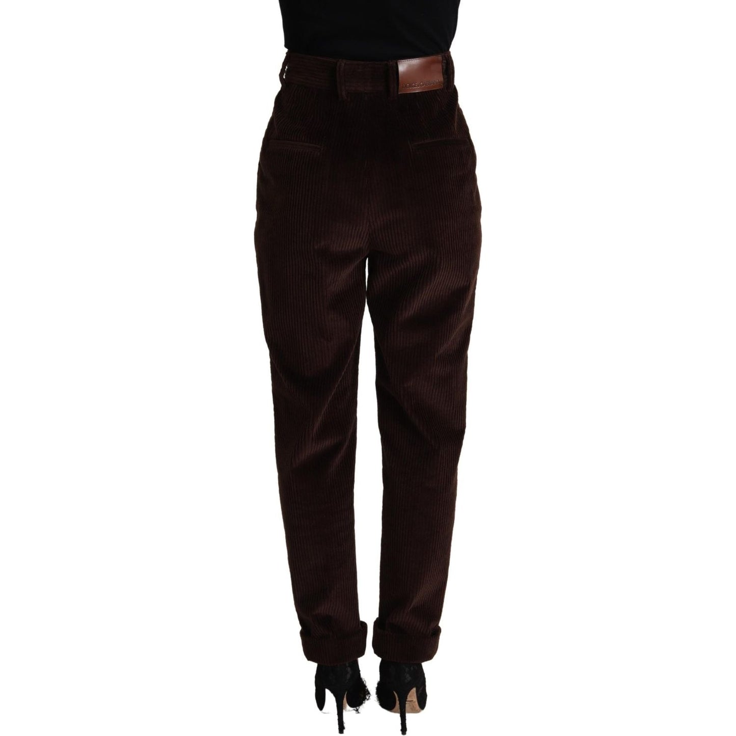 Dolce & Gabbana Bordeaux Corduroy Cotton Trouser Tapered Pants PAN72805- 40