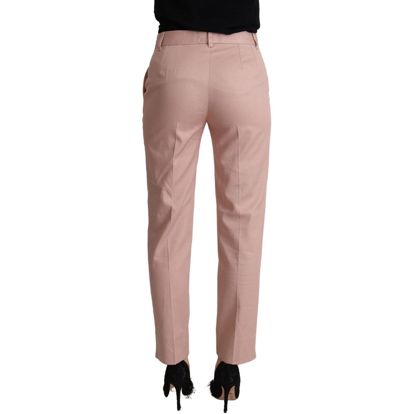 Dolce & Gabbana Pink Cotton Mid Waist Trouser Tapered Pants PAN72811- 36