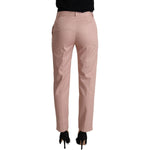 Dolce & Gabbana Pink Cotton Mid Waist Trouser Tapered Pants PAN72811- 36