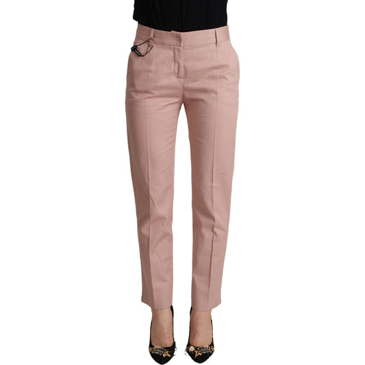Dolce & Gabbana Pink Cotton Mid Waist Trouser Tapered Pants PAN72811- 36