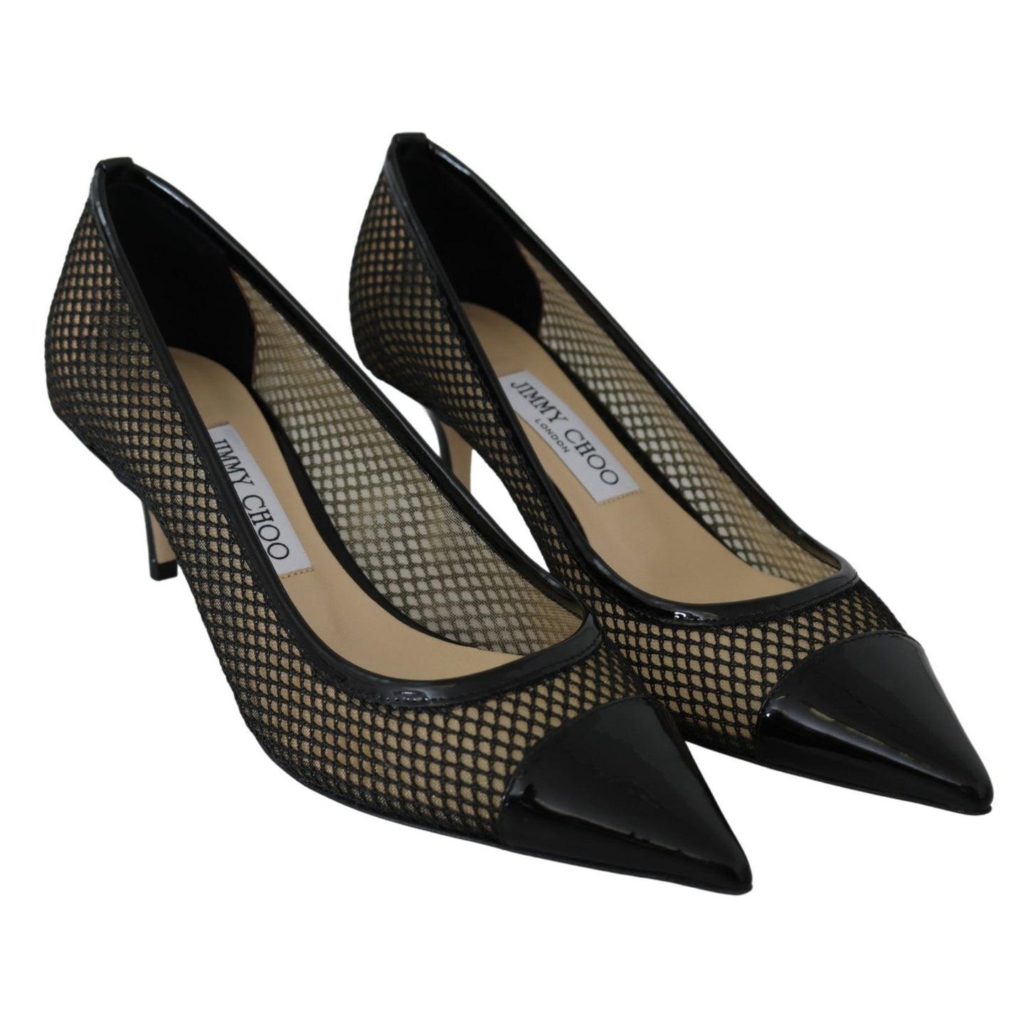 Jimmy Choo Chic Patent Mesh Pointed Pumps