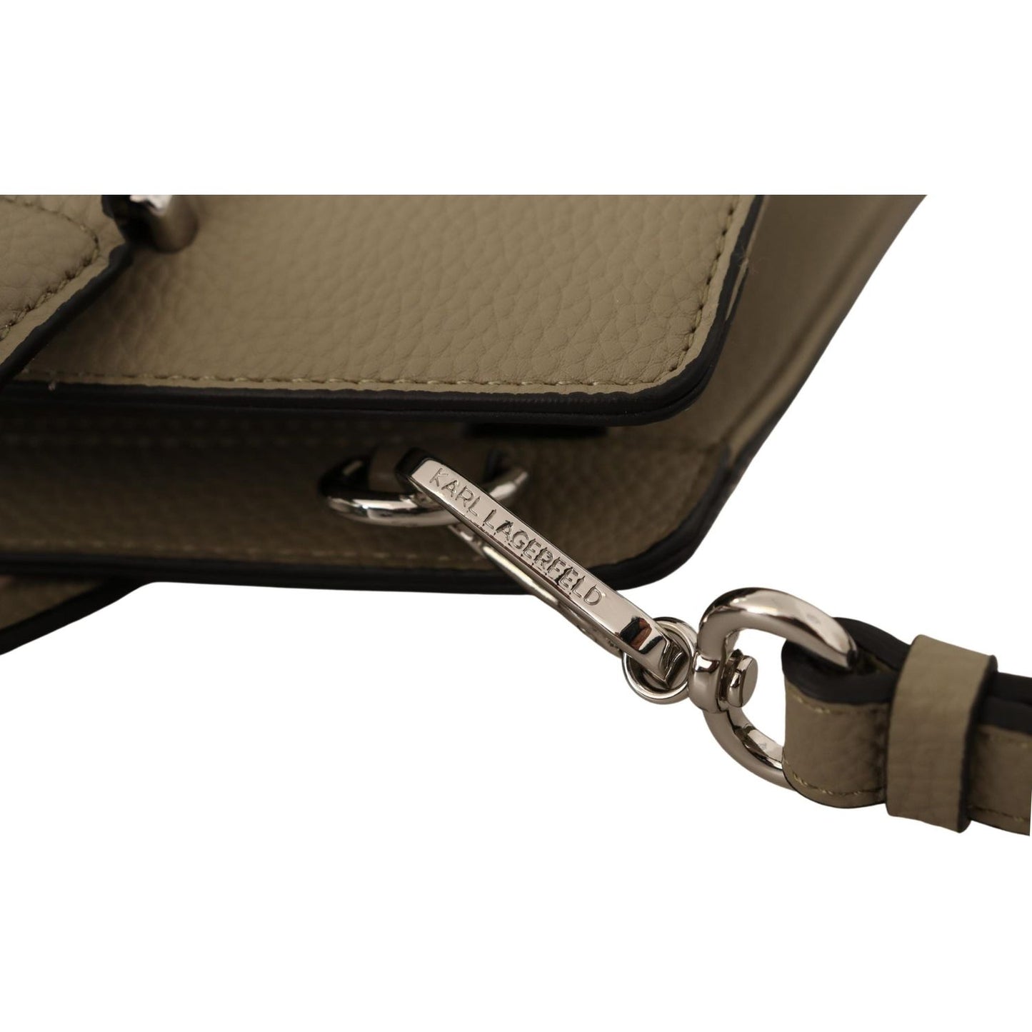 Karl Lagerfeld Enchanting Sage Green Leather Tote 8720092570404