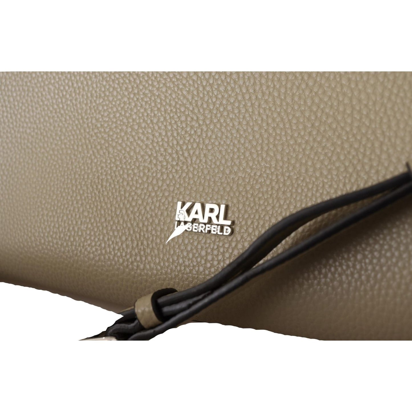 Karl Lagerfeld Enchanting Sage Green Leather Tote 8720092570404