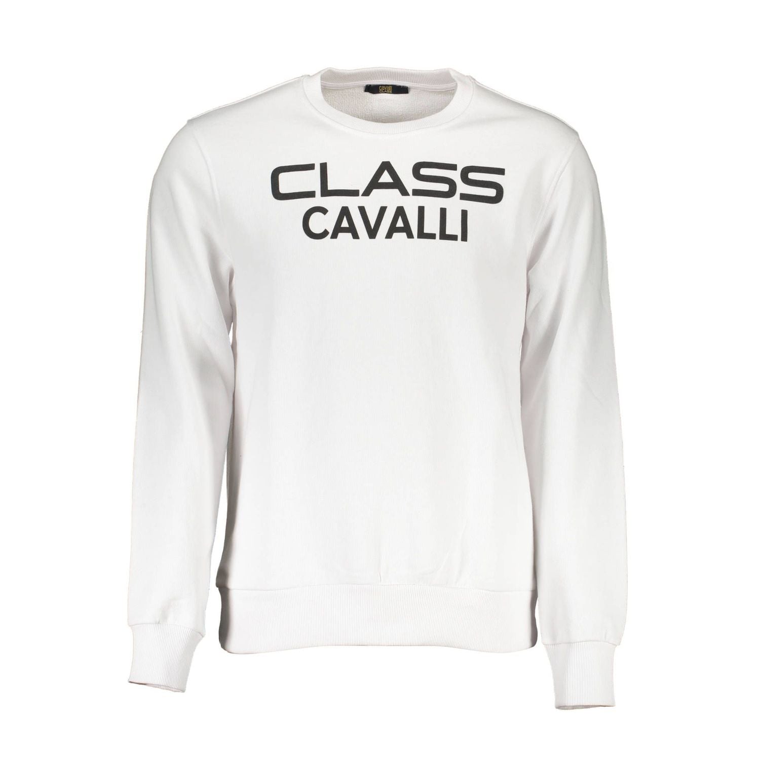 Cavalli Class White Cotton Sweatshirt