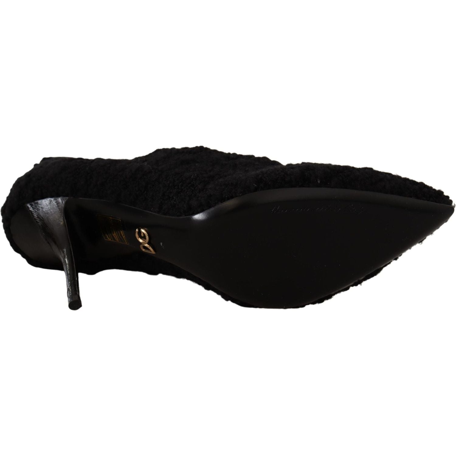 حذاء دولتشي آند غابانا الأنيق المصنوع من الفيسكوز الأسود بطول منتصف الساق