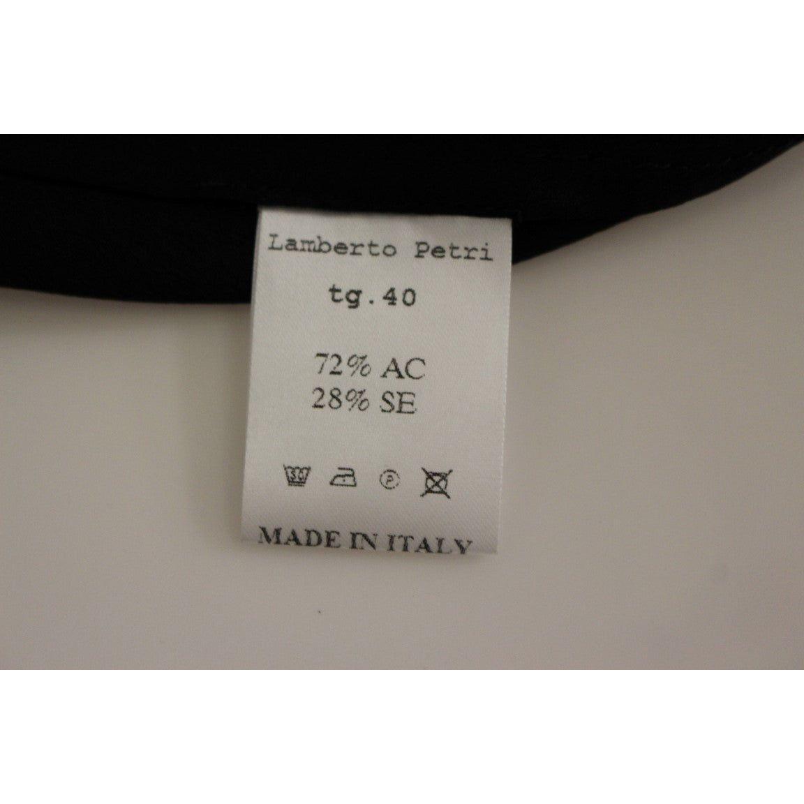 优雅的黑色和黄色真丝混纺直筒连衣裙