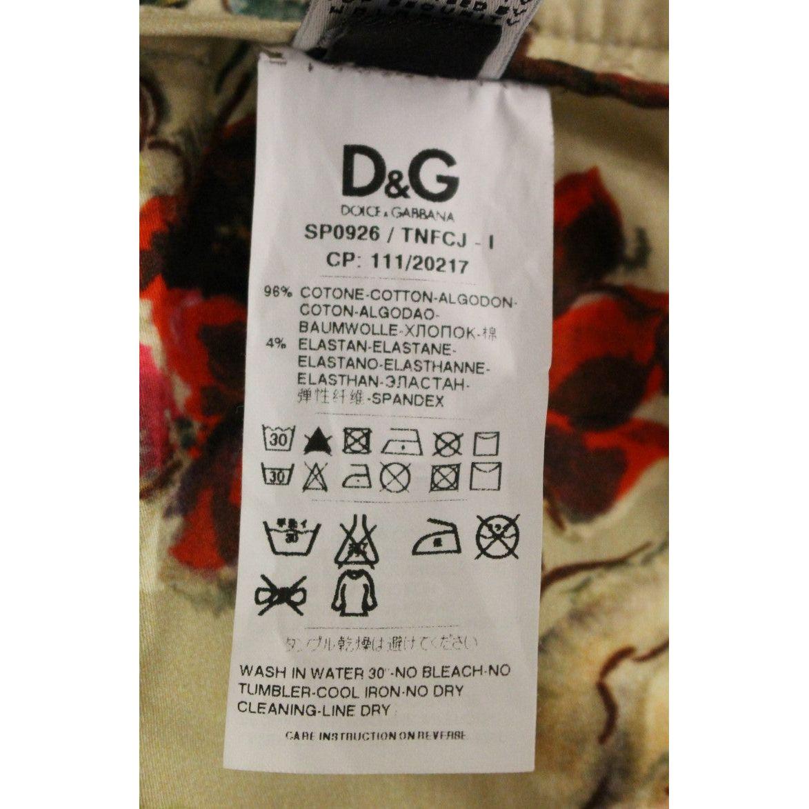 بنطلون قطني أنيق باللون البيج من دولتشي آند غابانا بقصّة عادية