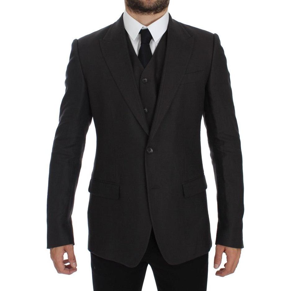 سترة وسترة أنيقة رمادية اللون من دولتشي آند غابانا بقصّة Slim Fit